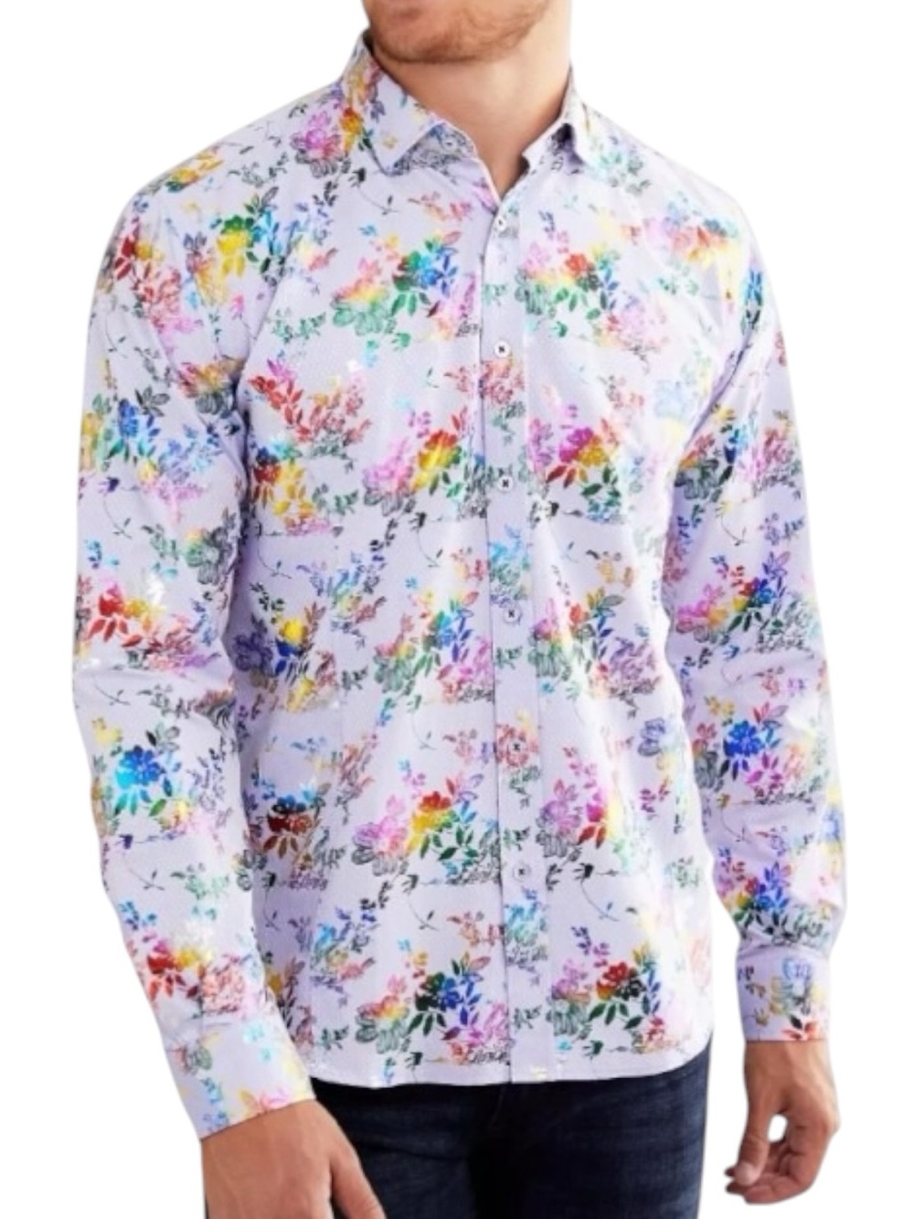 Eight X Exclusive for Buckle Foiled Iridescent Floral Button Down Men's XL